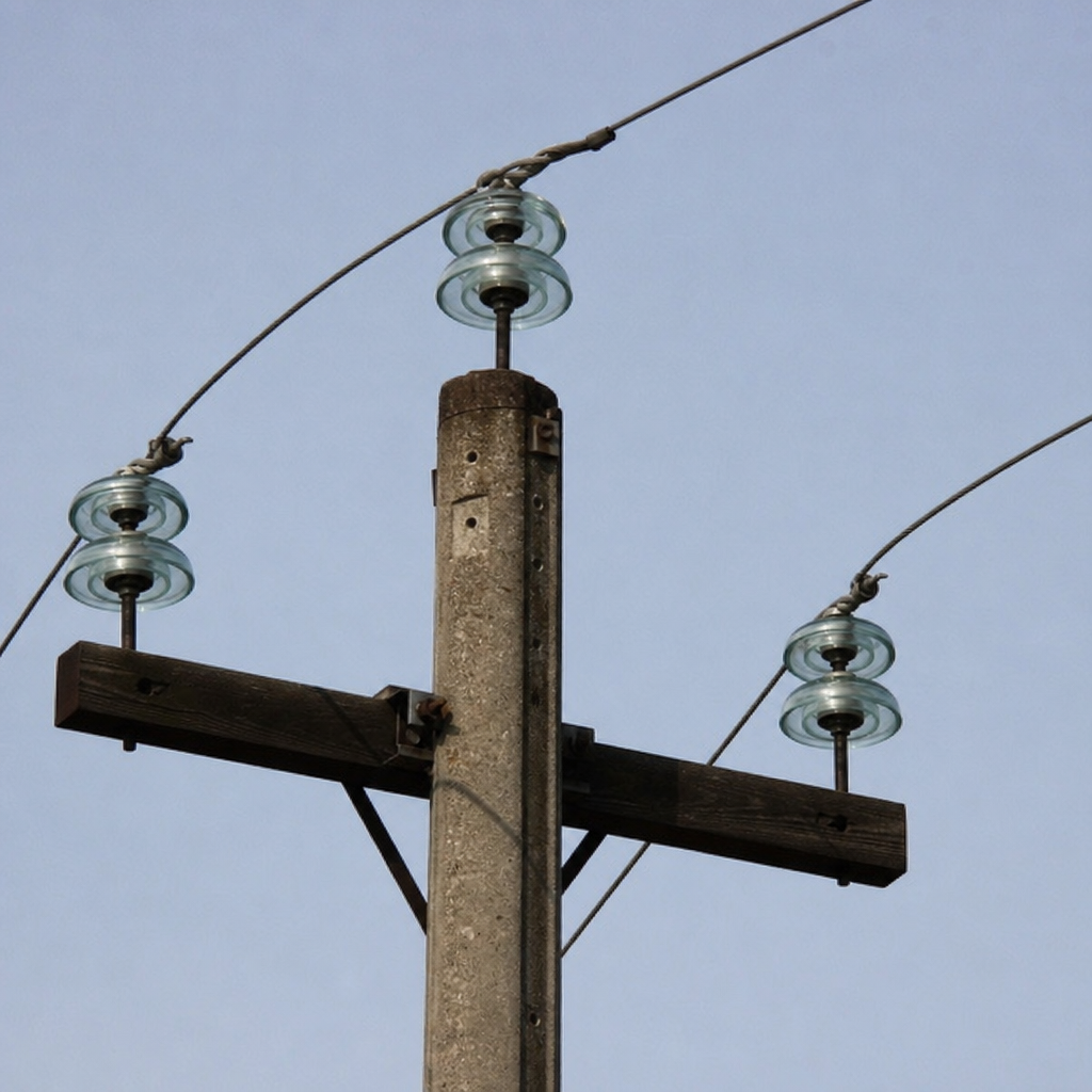 Glass Insulators: Uses & Benefits in Electrical Systems 1 glass electrical insulators mounted on an overhead utility pole