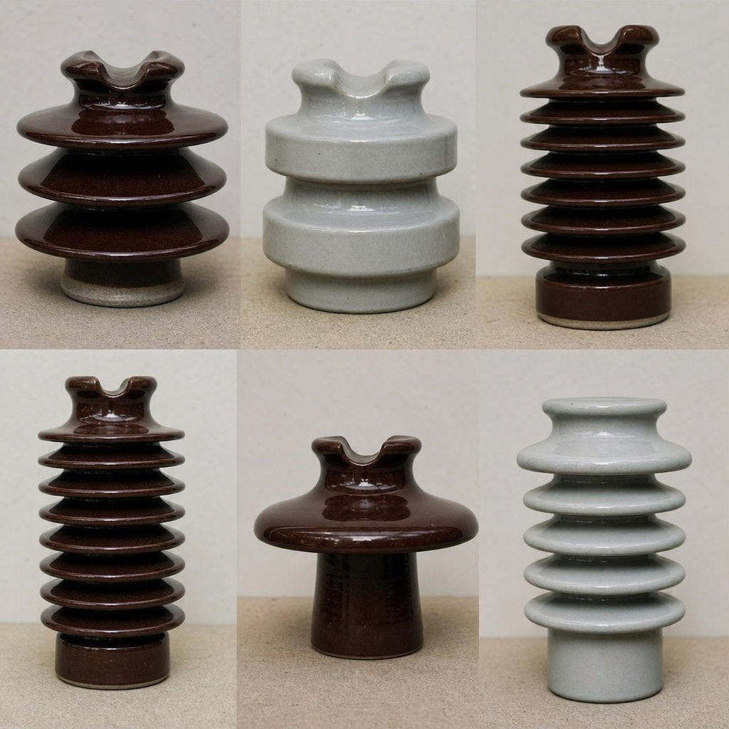 different ceramic power line insulator shapes